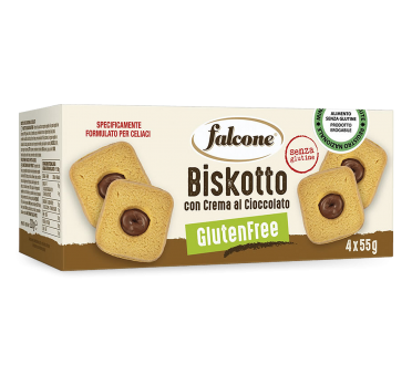 Falcone Biskotto con Crema al Cioccolato Senza Glutine gr55 x 40pz