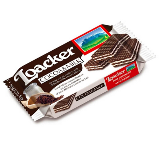 Wafer Loacker Cocoa&Milk gr45 x 25pz