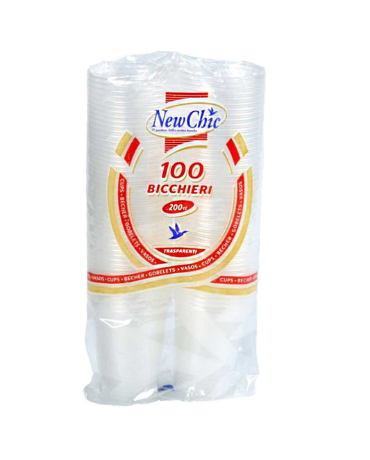 Bicchieri Plastica 200cc New Chic 100pz